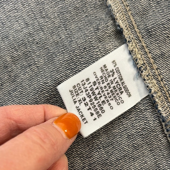 Ralph Lauren Polo Jeans Co. button up blue jean jacket pleated Women’s size XL - Picture 6 of 10